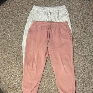 Women’s  Pink and Gray Fabletics Jogger Pants Set